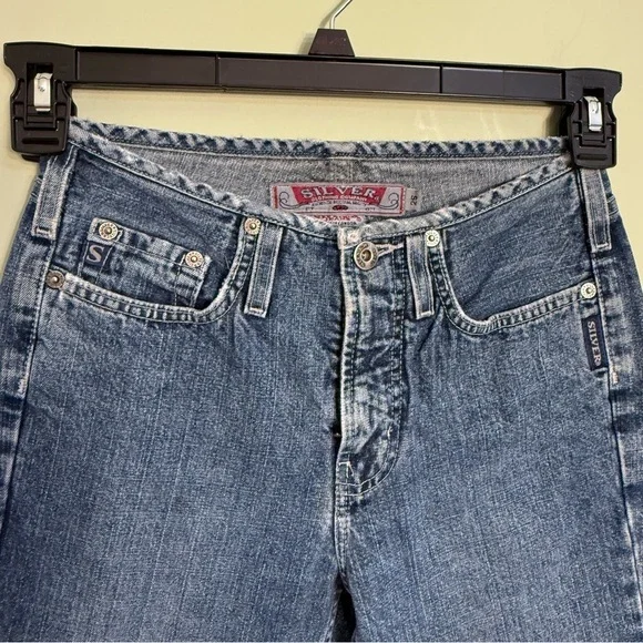 Silver Vintage woman’s flare jeans waist 25 length 31 prewashed - Picture 2 of 10